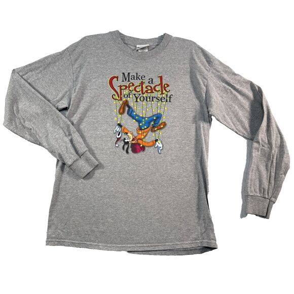VTG Walt Disney World Goofy Make a Spectacle of Yourself  Shirt Sz L Long Sleeve - Picture 1 of 8